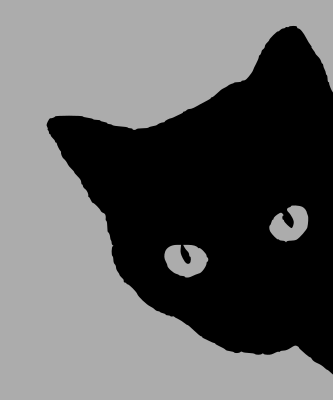 Silueta de un gato negro